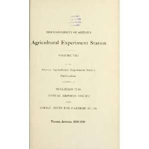    University Of Arizona. Agricultural Experiment Station Books