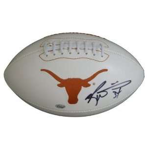  Signed Ricky Williams Football   Texas Longhorns Logo 