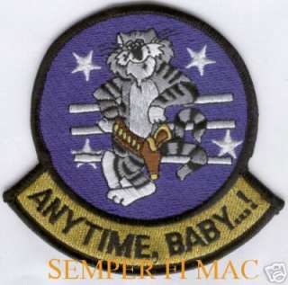AUTHENTIC F14 TOMCAT ANYTIME BABY PATCH US NAVY TOP GUN  