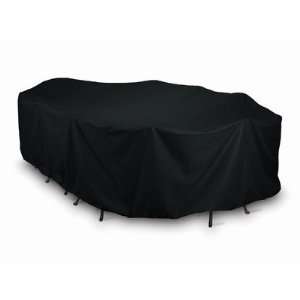 144 Oval / Rectangle Table Cover Fabric Black Patio 