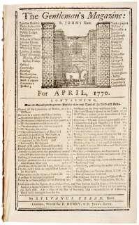 1770 Magazine Report On The BOSTON MASSACRE  