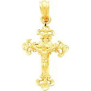  14K Gold INRI Crucifix Pendant Jewelry