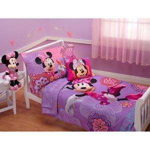 Minnie Mouse Fluttery Friends 4 Piece Toddler Bedding Set  