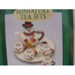  Miniature Tea Set ; Christmas Snowman 