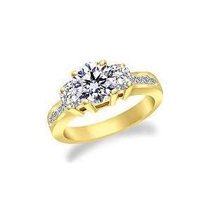  3 Stone Basket Ring Setting. Cushion Diamond Side stones 