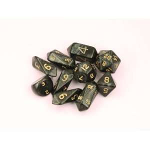 Black/White Hybrid Pearl (Set of 10 Dice) Dice Sets Toys & Games