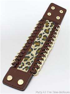 JERSEYLICIOUS Inspired LEOPARD print LEATHERETTE band ACCENTED 