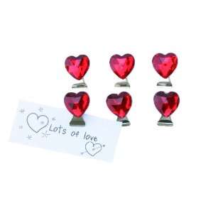  Present Time Wanted Sparkling Heart Magnets with Clip, Set 