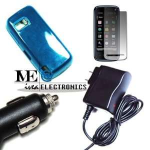  IVEA BLUE Crystal Soft CASE/Cover+AC CHARGER+CAR Charger 