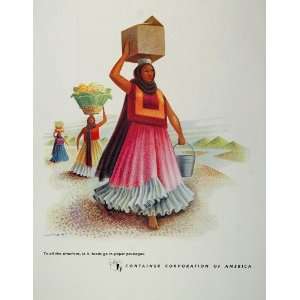  1944 Ad WWII CCA South American Women Food Covarrubias 