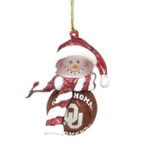 Oklahoma Sooners NCAA Striped Acrylic Basketball Snowman Ornament (2.5 