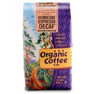 The Organic Coffee Co. Decaf Whole Bean Coffee, Hurricane Espresso, 12 