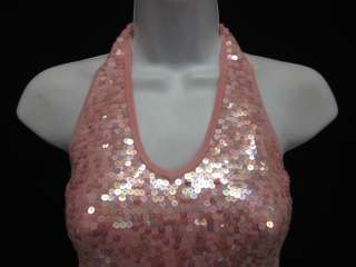NWT ACROBAT Pink Sequin Sleeveless Halter Top Sz S  