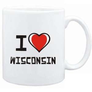 Mug White I love Wisconsin  Cities 