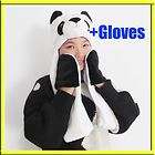 Panda Cartoon Animal Plush Warm Hat Cap Beanie Ears Scarf Gloves Gift 