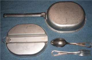   Wyott US Army Mess Kit Spoon Fork Pan Camping Field Gear Military Chow