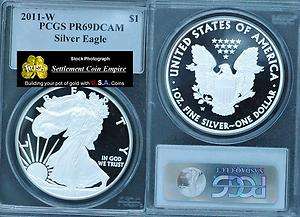 2011 W American Silver Eagle PCGS PR69 Dcam Blue Label  
