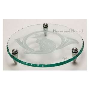  Fox & Horn Etched Round Tray