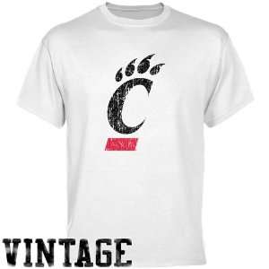   Bearcats White Distressed Logo Vintage T shirt
