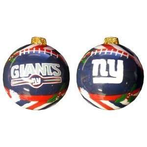  New York Giants Hand Painted Glass Ball Ornament Sports 