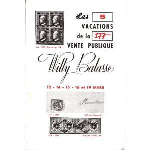  177eme Vente Willy Balasse (Stamp Auction Catalog) (Willy 
