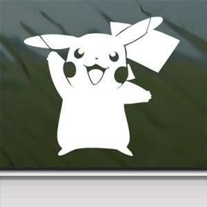 Pokemon White Sticker Pikachu Card Game Laptop Vinyl Window White 