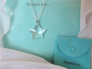 Tiffany & Co. Crystal Star Pendant Necklace Large 1 3/8  