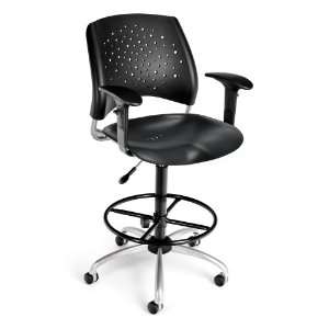  OFM Star Stack Plastic Chair with Arms and Drafting Kit 
