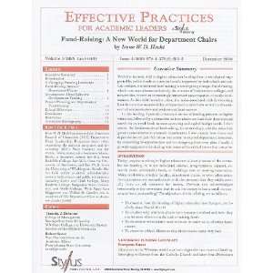  Effective Practices for Academic Leaders Fund Raising A New World 