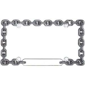 Custom Accessories 92550 Chrome Round Chain Link License Plate Frame