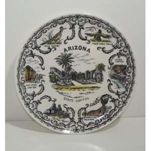  Vintage Arizona State 9 1/2 Dia. Souvenir Plate 