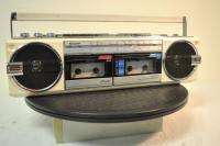Vintage Sharp QT 77 Boom Box Portable AM FM Stereo Radio Dual Cassette 