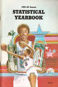 1981 82 PHILADELPHIA 76ERS NBA BASKETBALL GUIDE ERVING  