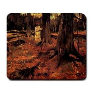  Girl in White in the Woods By Vincent Van Gogh Mouse Pad 
