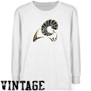  VCU Rams Youth White Distressed Logo Vintage Long Sleeve T 