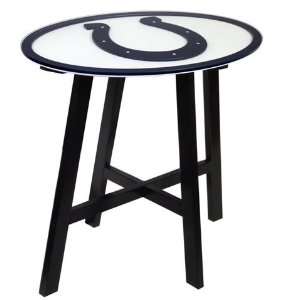  Indianapolis Colts Wooden Pub Table With Glass Top Sports 