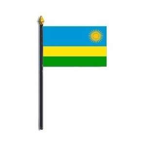  Rwanda Flag Rayon On Staff 4 in. x 6 in.