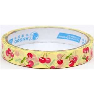    yellow Deco Scotch Tape with pink cherries cute Toys & Games