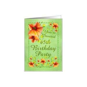  65th Birthday Party Invitation, Apricot Flowers Card Toys 
