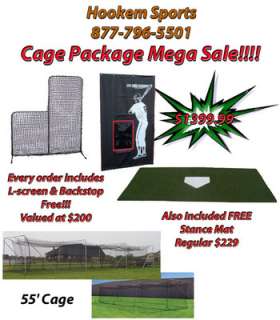 55x12x12 STEEL Batting Cage Package + FREE Stance Mat  