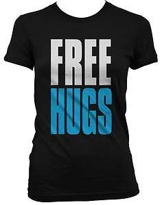 FREE HUGS Juniors Girls T Shirt Love Big and Bold Funny Statements 