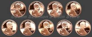 Decade of Proof Lincoln Memorial Cents 2000 2008 (9pc)  