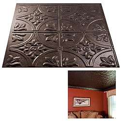   Smoked Pewter 2x2 foot Ceiling Panels (Set of 12)  