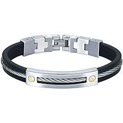   Mens Stainless Steel and 18k Goldplated Bracelet  