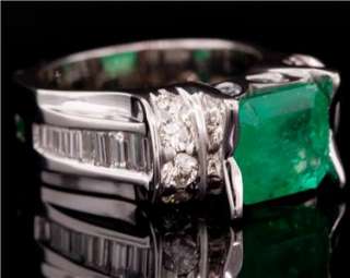 VS Columbian Emerald & Diamond White Gold Ring. 4.75 Carat Nat 