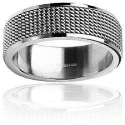 Polished Stainless Steel Mesh Ring  