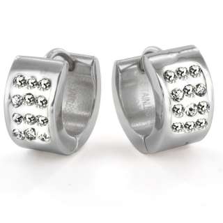 West Coast Jewelry Stainless Steel Pav? Cubic Zirconia Stud Cuff 
