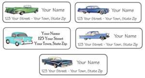 Personalized 1950s CARS Address Labels FORD CHEVY Etc  