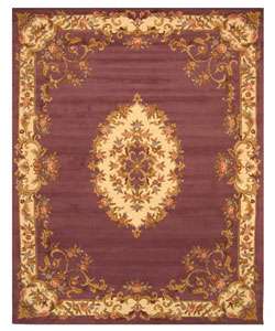 Hand tufted Wool Purple Aubusson Rug (5 x 8)  