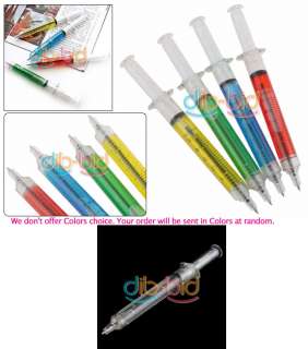 3x Injection Needle Tube Ball Point Pen Blue Writing  